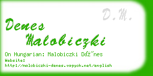 denes malobiczki business card